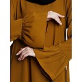 Casual frilled abaya- Mustard Casual frilled abaya- Mustard